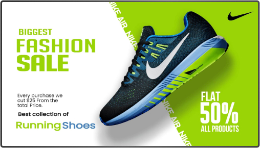 sale announcement on digital signage tv display