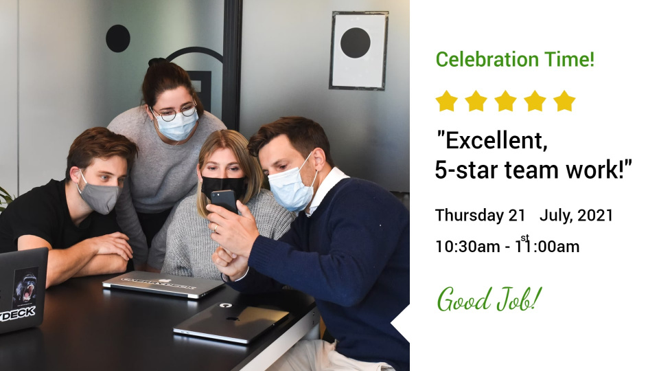 team success celebration digital signage template