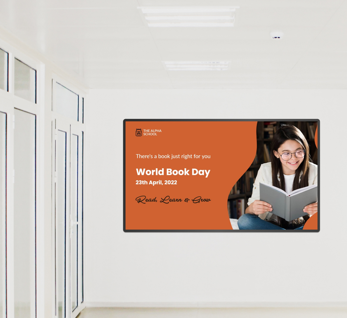 world book day digital signage templates for school